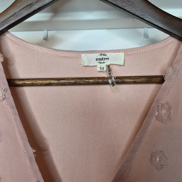 entro Dusty Rose Long Sleeve Dress Size Medium - Picture 2 of 9